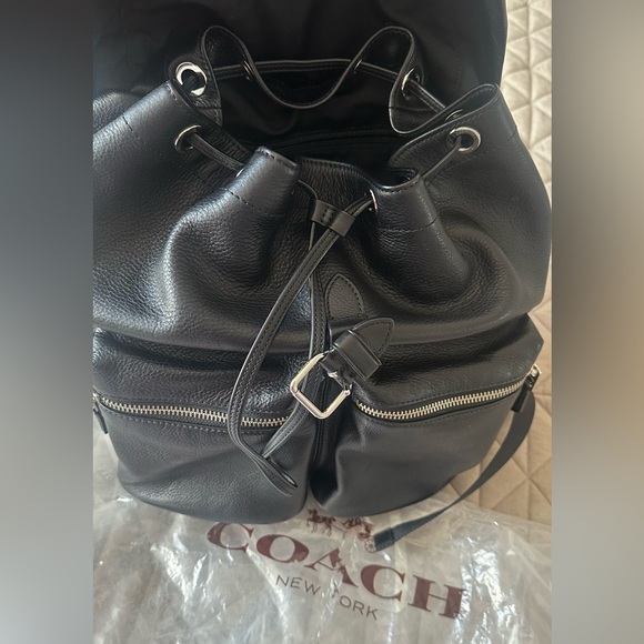 Coach Black Leather Men's Backpack - Picture 4 of 8